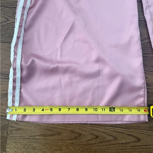 ADIDAS ORIGINALS SATIN WIDE LEG PANTS RUFFLE 3-STRIPES Women’s L New - Picture 11 of 11